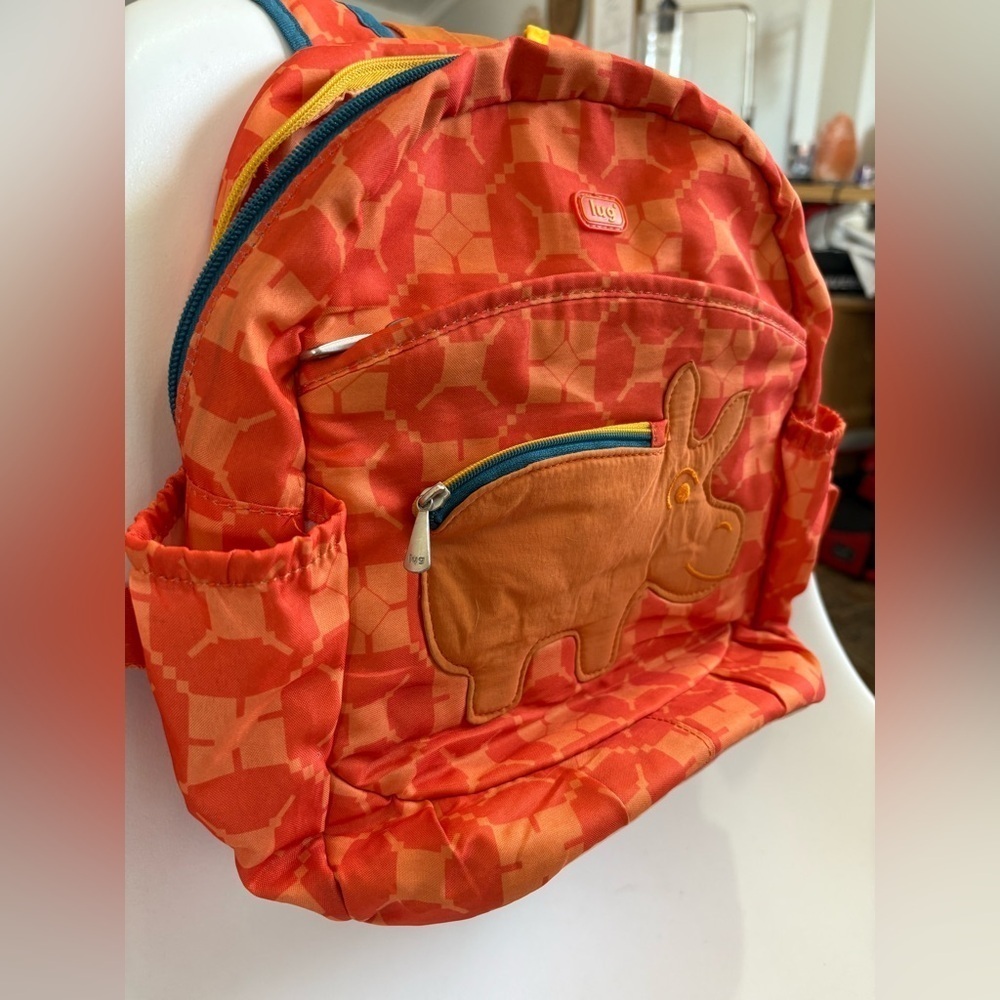 Lug backpack Hokey Pokey orange hippo little kid zipper - Picture 4 of 7